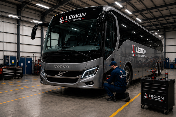 PCV and coach servicing specialists performing maintenance and diagnostics